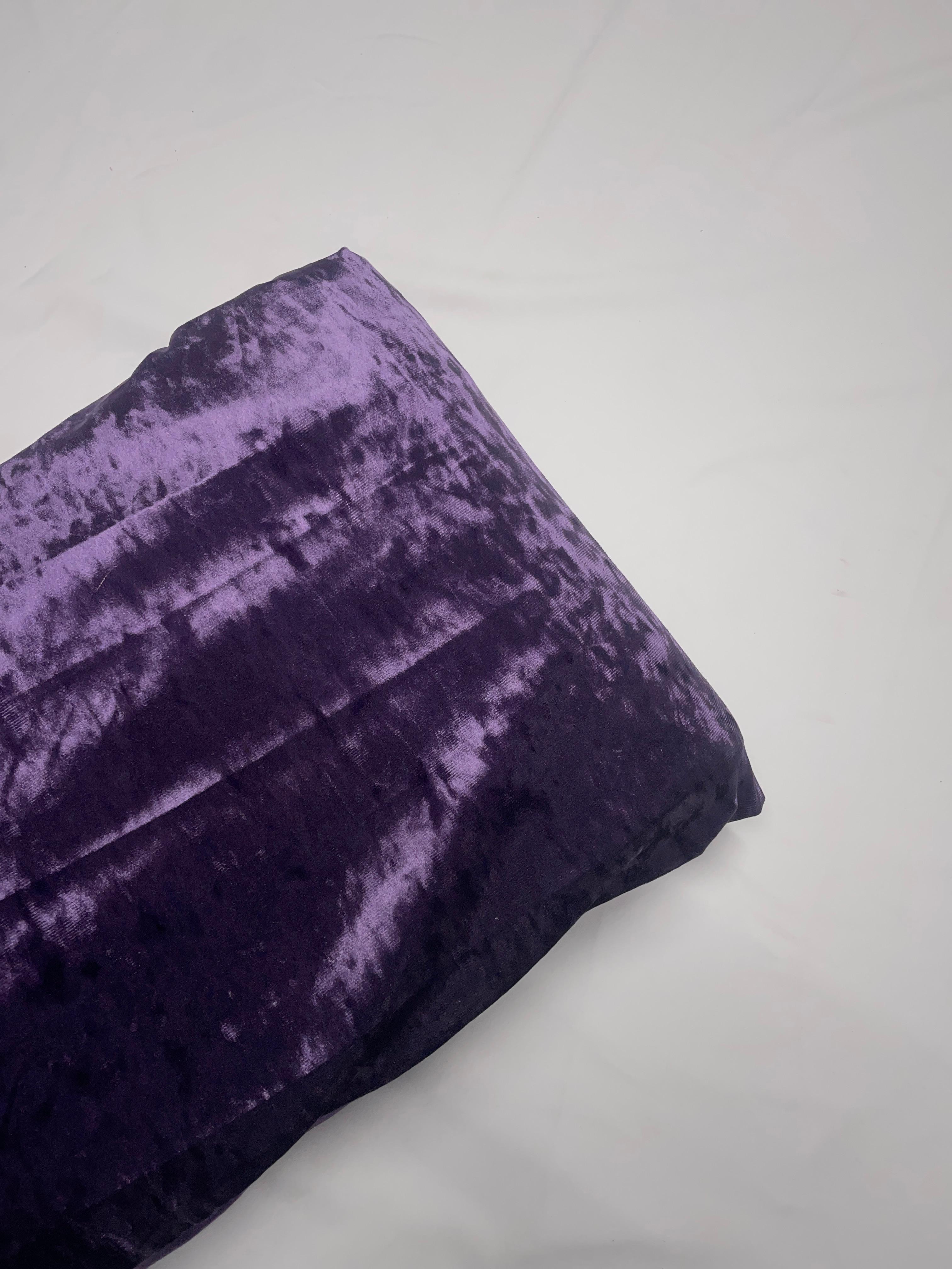Purple Imported Ice Velvet Lycra Fabric KTEX