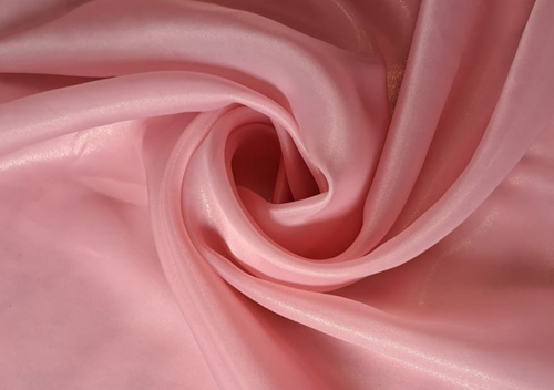 Pink Plain Shimmer Organza Fabric