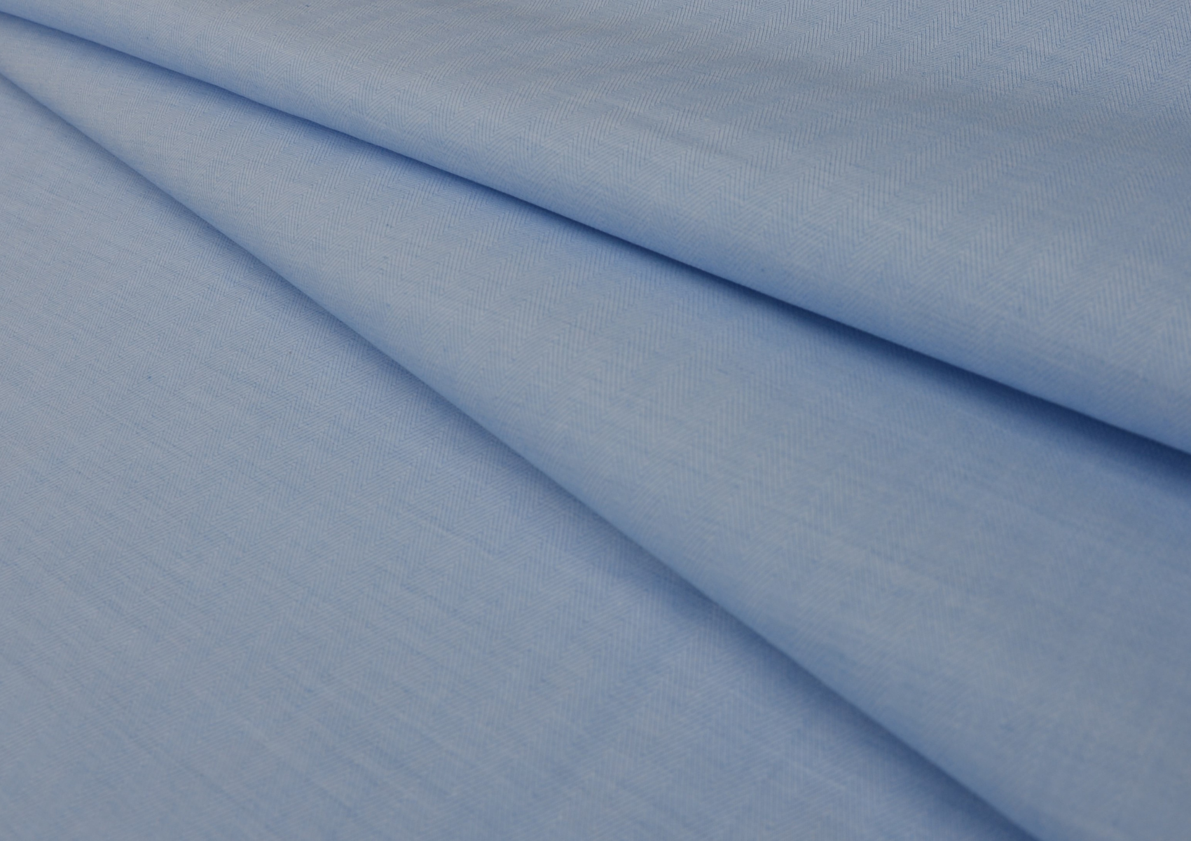 Powder Blue Plain Herrringbone Textured Shirting Cotton Fabric - Kapda Shop