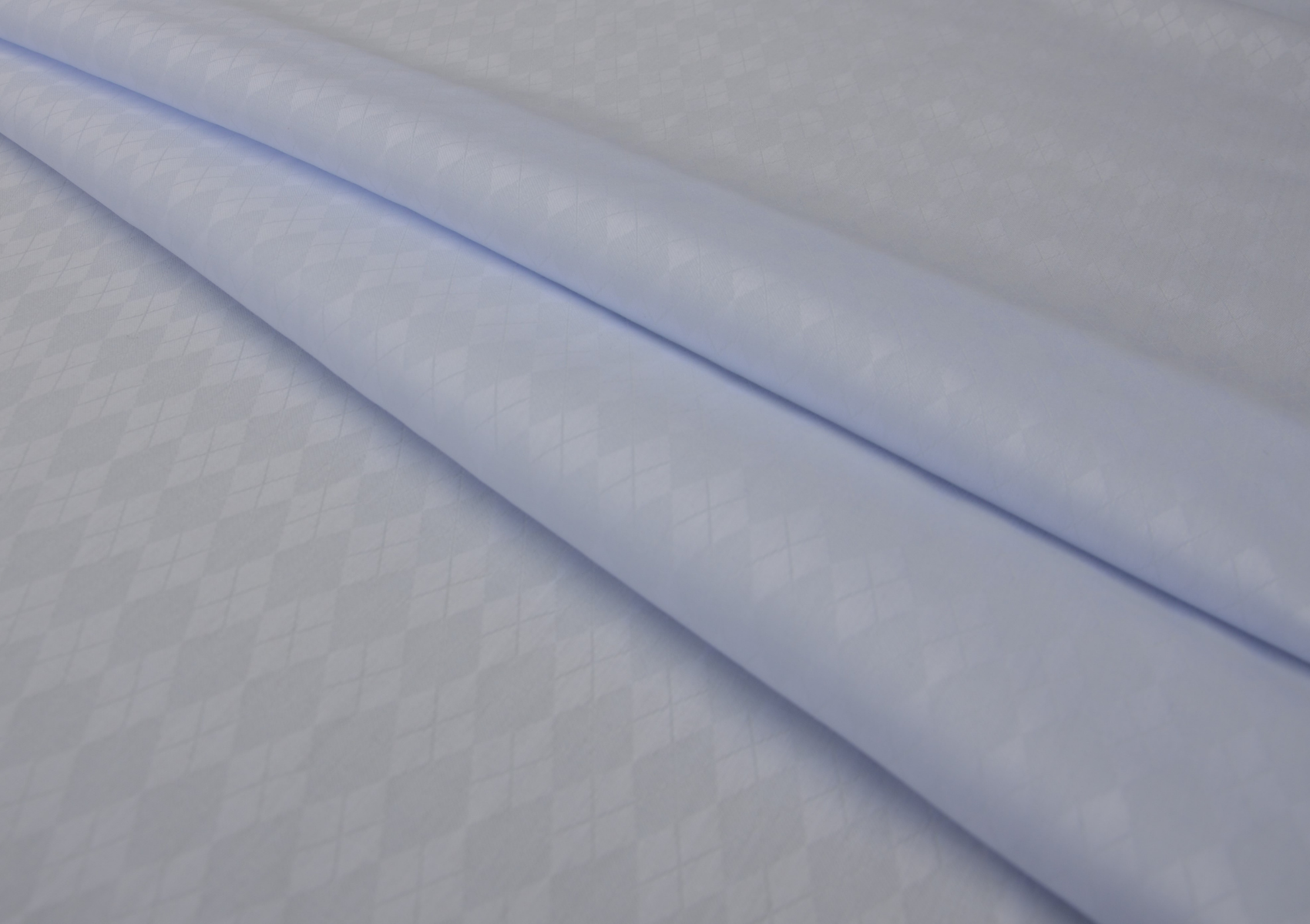 Vivid White Diamond Checks Textured Print Shirting Cotton Fabric - Kapda Shop