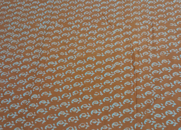 Mustard Floral Cotton Cambric Kalamkari Fabric