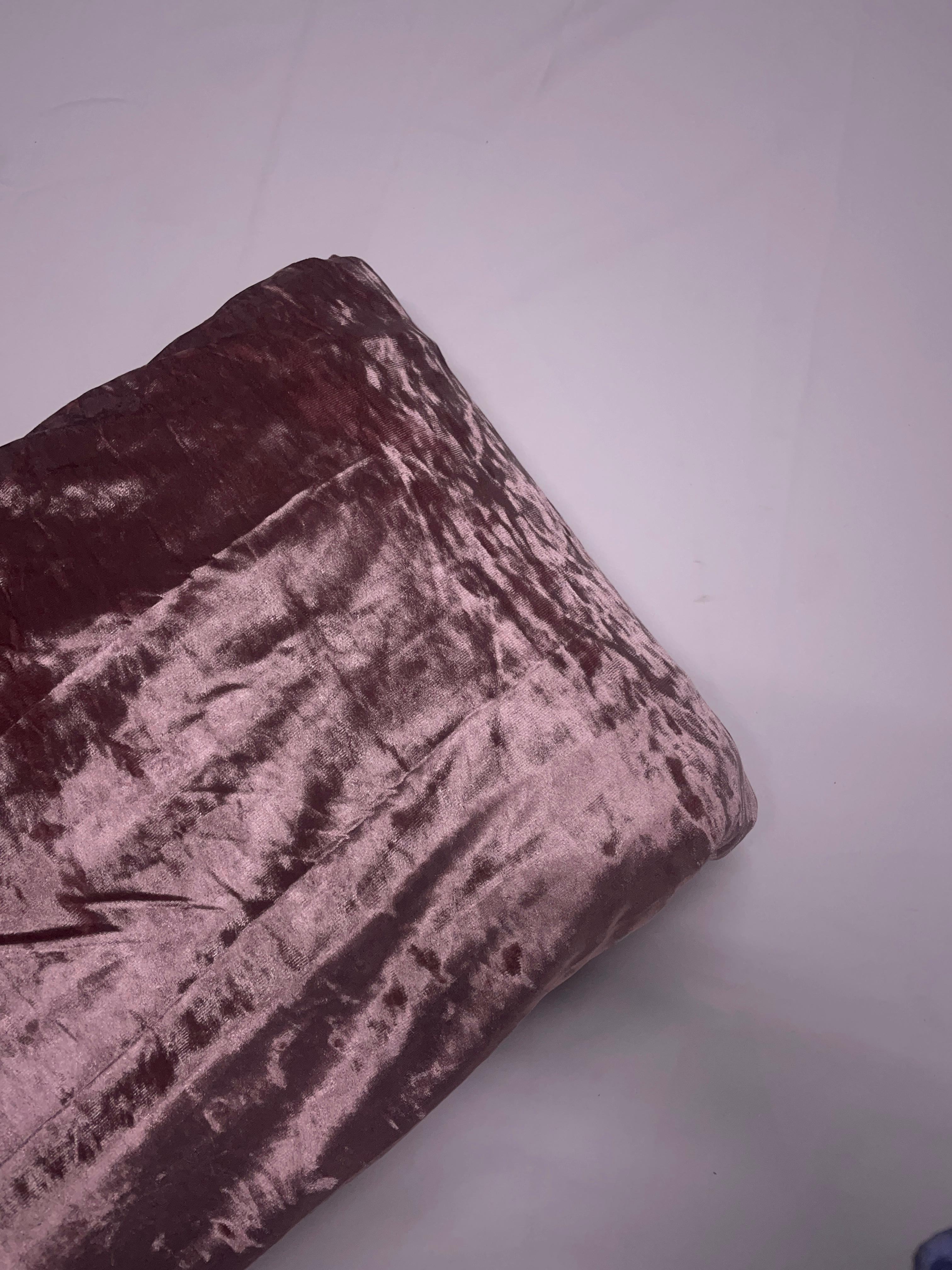 Peach Plain Ice Velvet Lycra Fabric Kapdashop