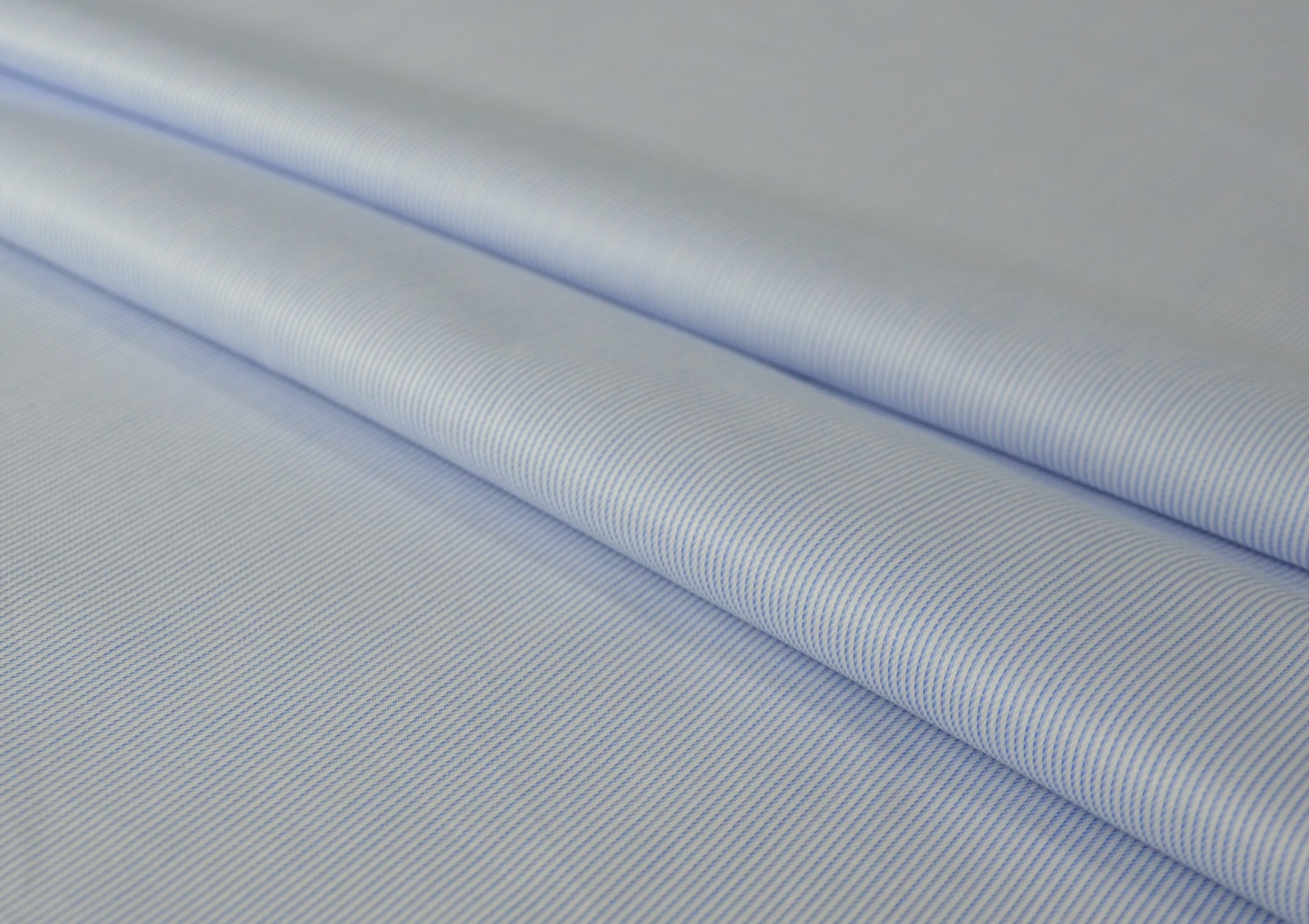 White & Brisk Blue Stripes Shirting Cotton Fabric - Kapda Shop