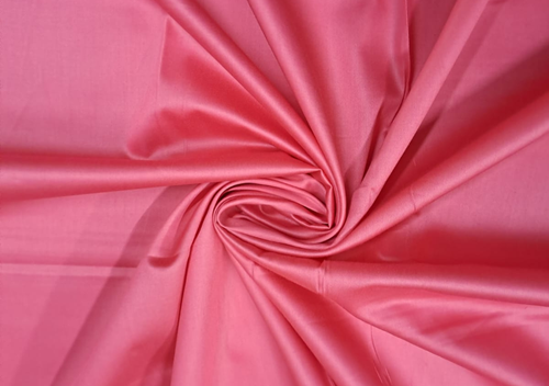 Coral Pink Plain Dyed Glace Cotton Fabric - Kapda Shop