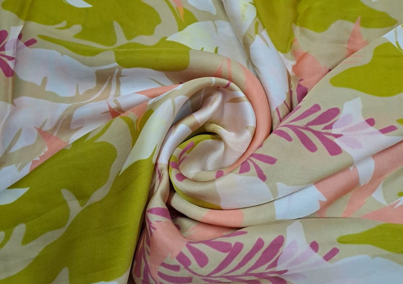 Multicolor Floral Satin Fabric - Kapda Shop