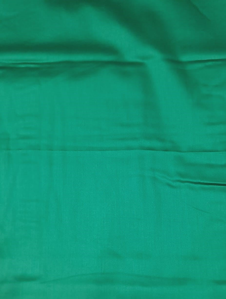 Green Plain Dyed Glace Cotton Fabric - Kapda Shop