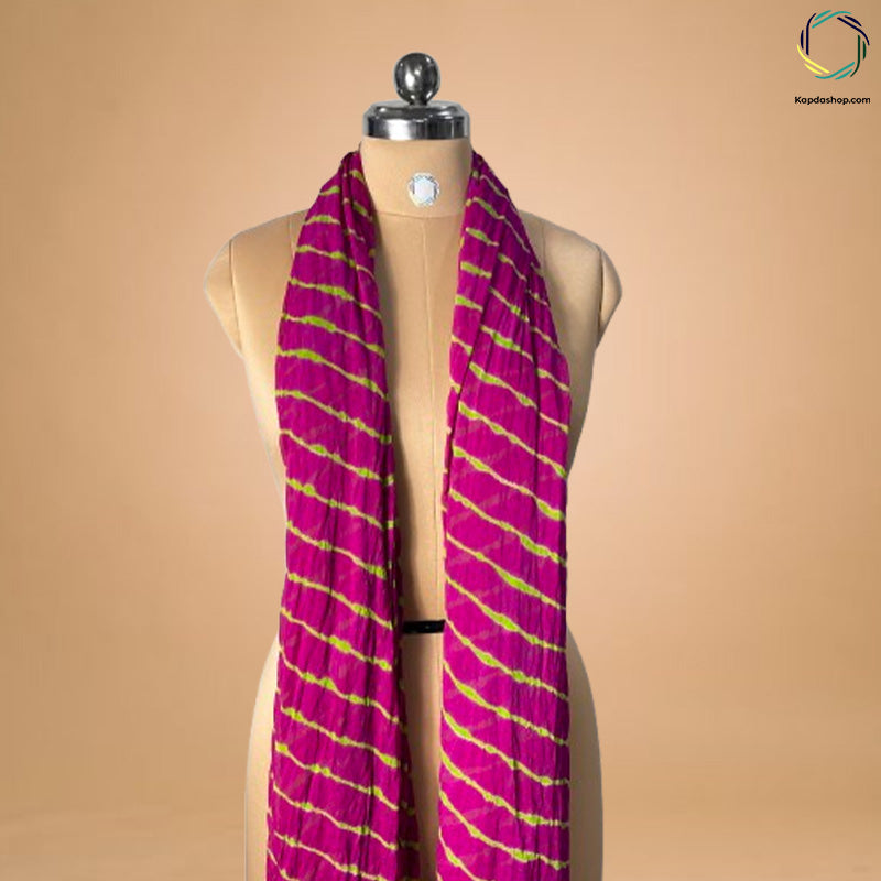 Pink Leheriya Georegette Dupatta Kapdashop