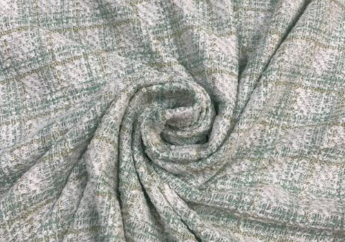 Sea Green Checks Tweed Fabric