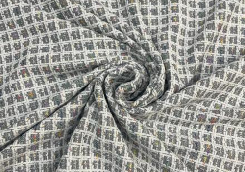 Grey Checks Tweed Fabric