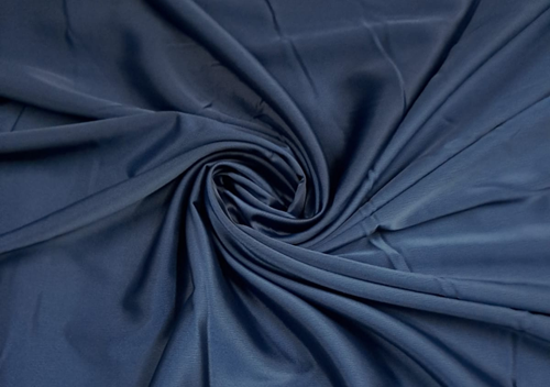 Teal Blue Plain Crepe Satin Fabric