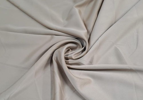 Beige Plain Crepe Satin Fabric