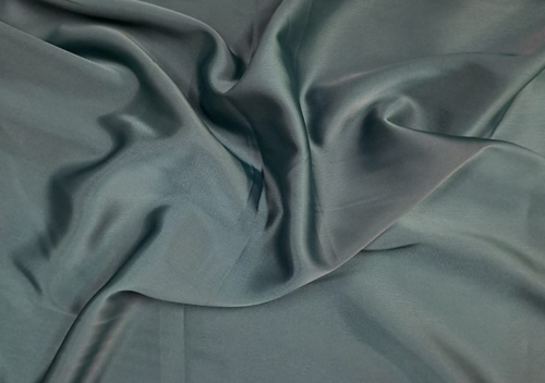 Rama Green Plain Crepe Satin Fabric - Kapda Shop