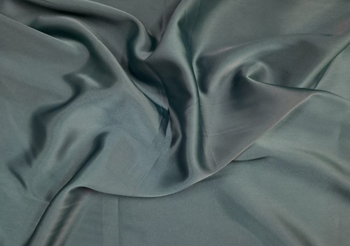 Rama Green Plain Crepe Satin Fabric