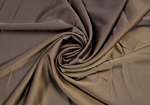 Brown Plain Crepe Satin Fabric