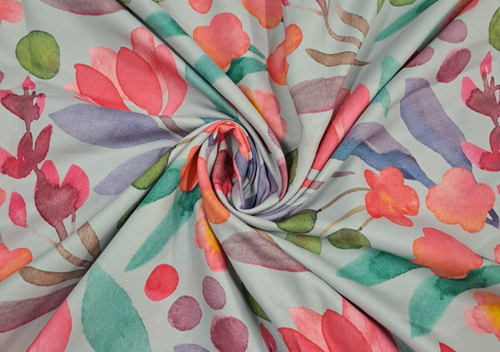 Multicolor Floral Printed Semi Pashmina Fabric