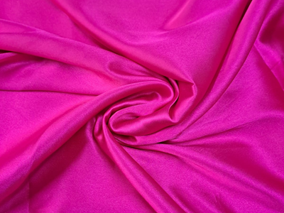 Hot Pink Plain Poly Satin Fabric - Kapda Shop