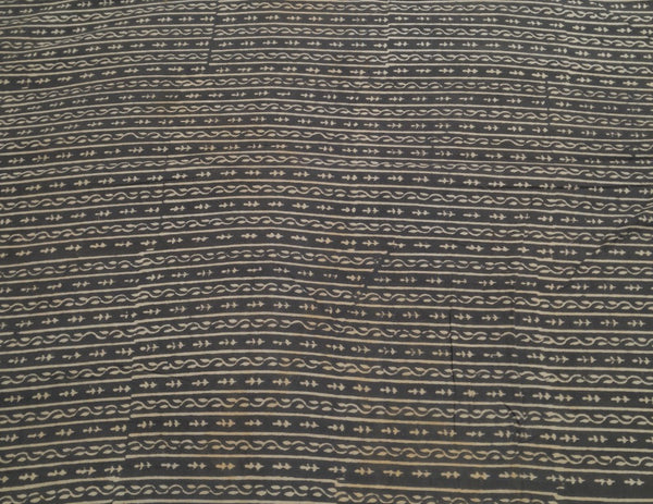 Grey Stripes Cotton Cambric Kalamkari Fabric