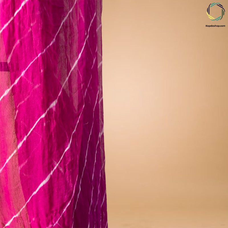 Pink Leheriya Georegette Dupatta Kapdashop