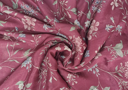 Printed Chiffon Purple Multicolor Floral 1 - Kapda Shop