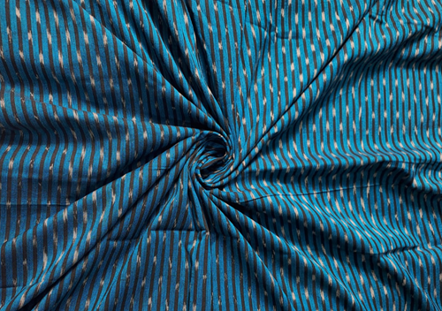 Cotton Ikat Black Blue Stripes - Kapda Shop