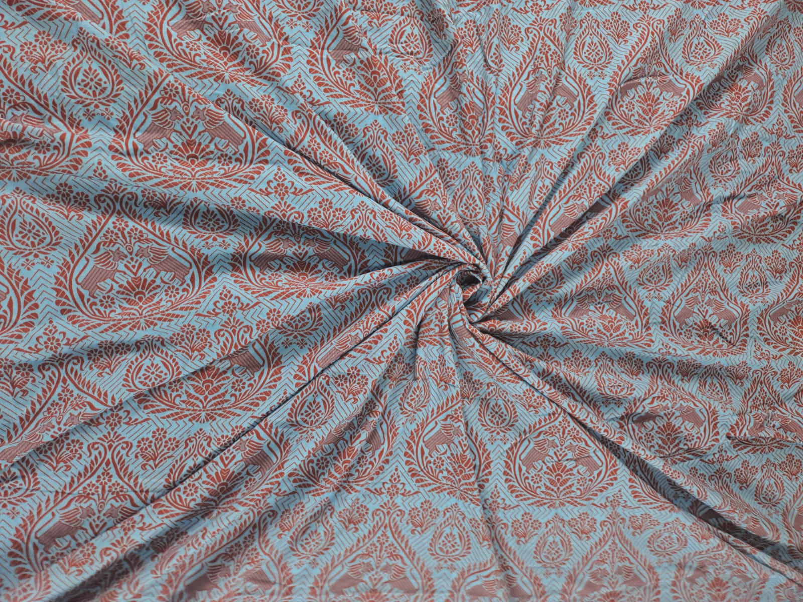 Multicolor Floral Premium Pleated Corduroy Fabric - Kapda Shop