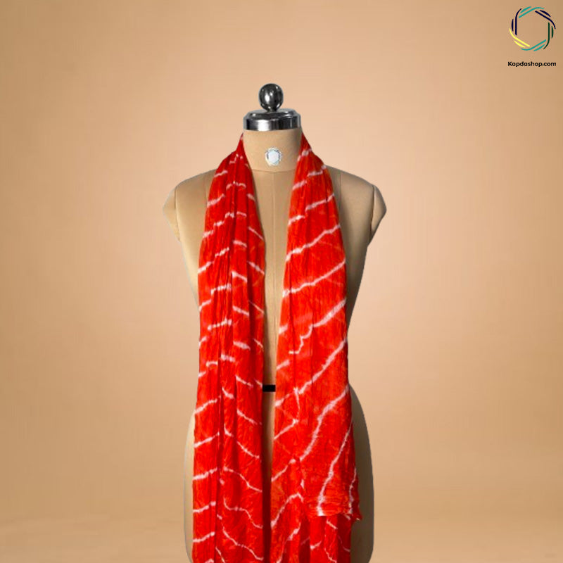 Orange Leheriya Georegette Dupatta KTEX