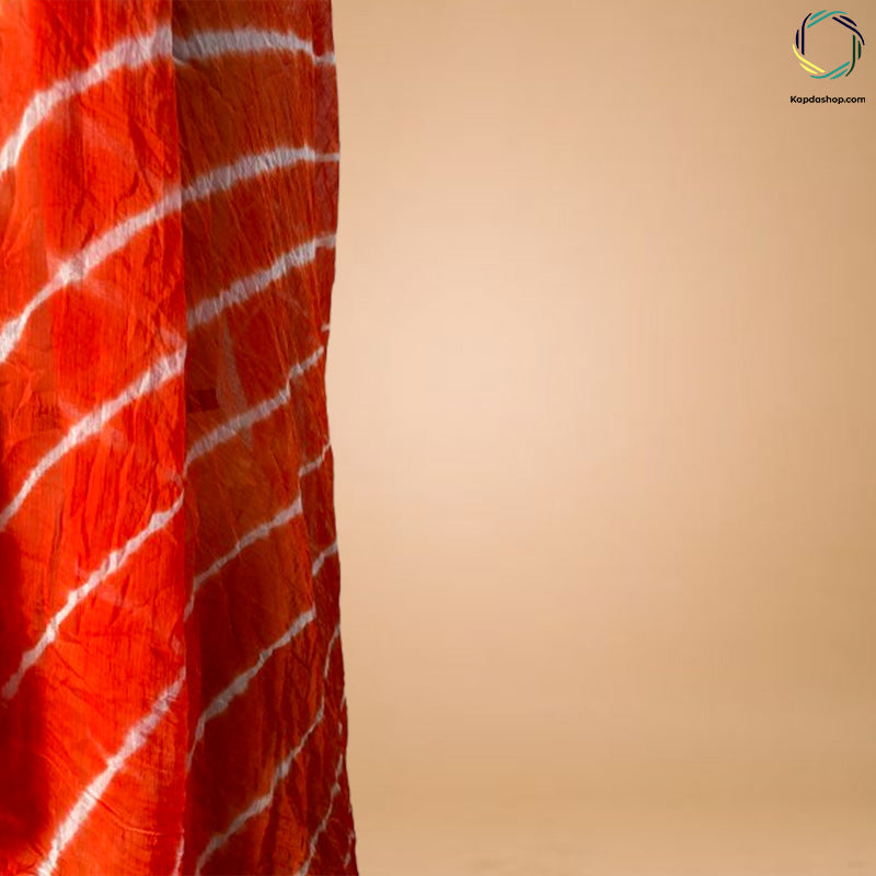 Orange Leheriya Georegette Dupatta KTEX