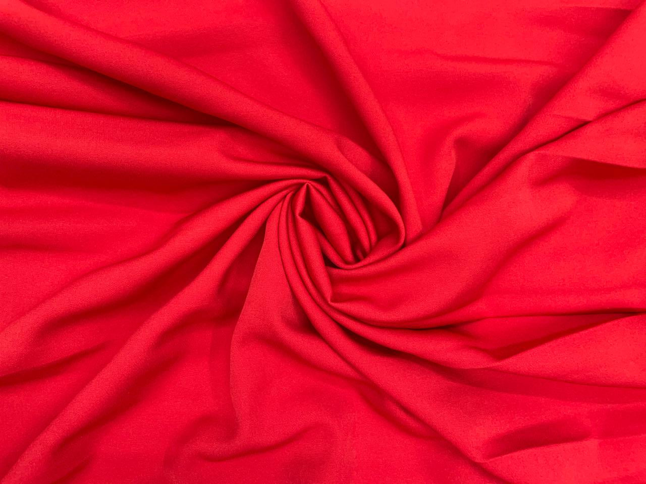 Red Plain Banana Crepe Fabric - Kapda Shop