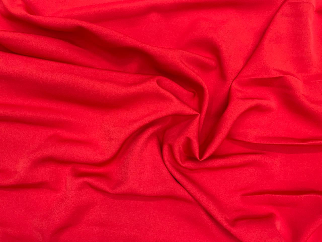 Red Plain Banana Crepe Fabric - Kapda Shop