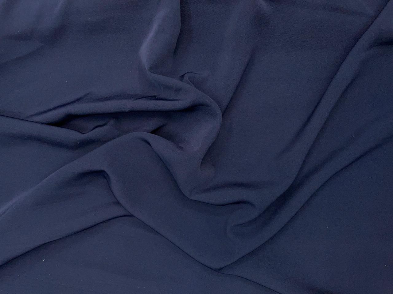 Navy Blue Plain Banana Crepe Fabric - Kapda Shop