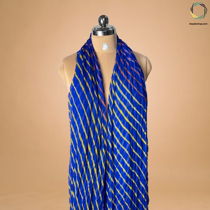 Blue Leheriya Georgette Dupatta Kapdashop