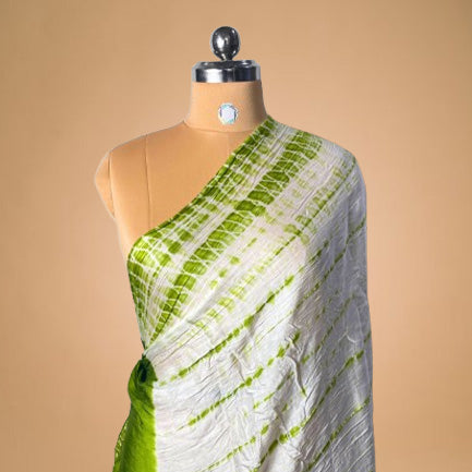 Green Border Pure Bandhani Dupatta - Kapda Shop