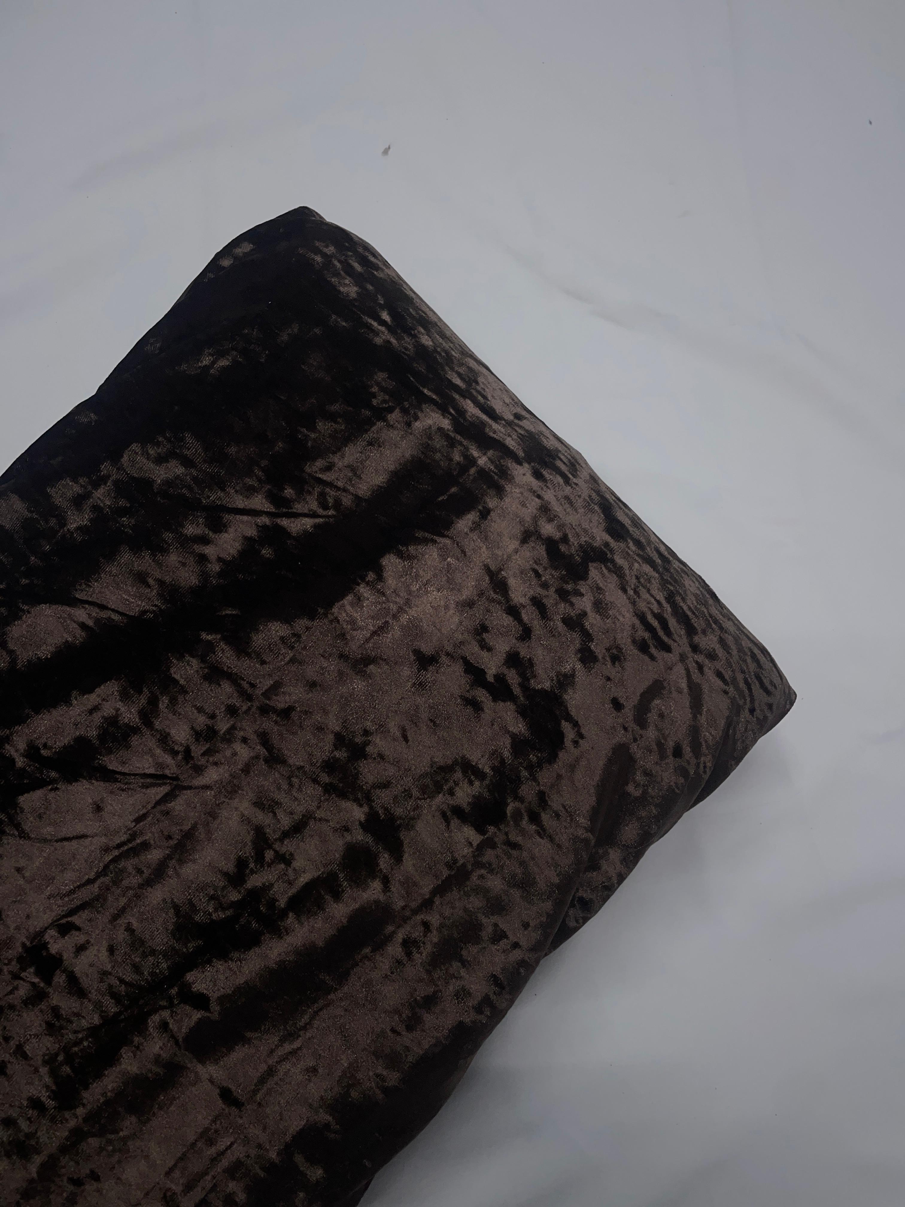 Coffee Imported Ice Velvet Lycra Fabric KTEX