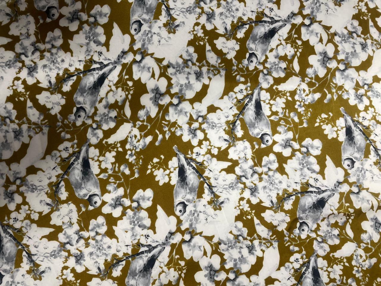 Multicolor Floral Printed Satin Fabric - Kapda Shop