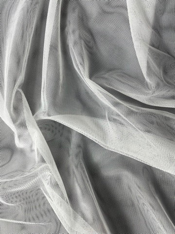 KSJ - White Plain Dyeable Soft Net Fabric (Per Meter - 26) - Kapda Shop