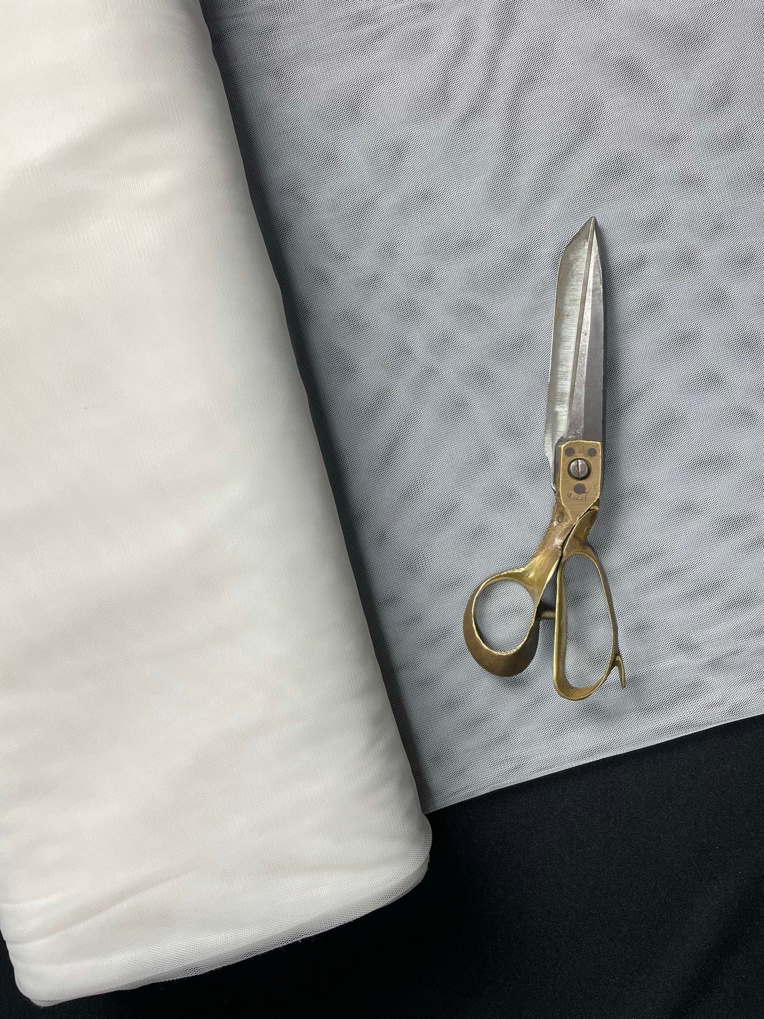 KSJ - White Plain Dyeable Soft Net Fabric (Per Meter - 31) - Kapda Shop