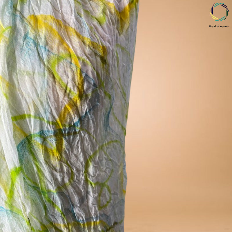 Multicolor Abstract Georgette Dupatta Kapdashop