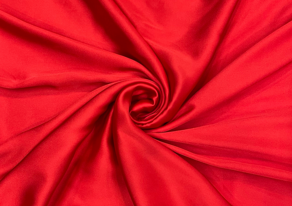 Red Plain Armani Satin Fabric