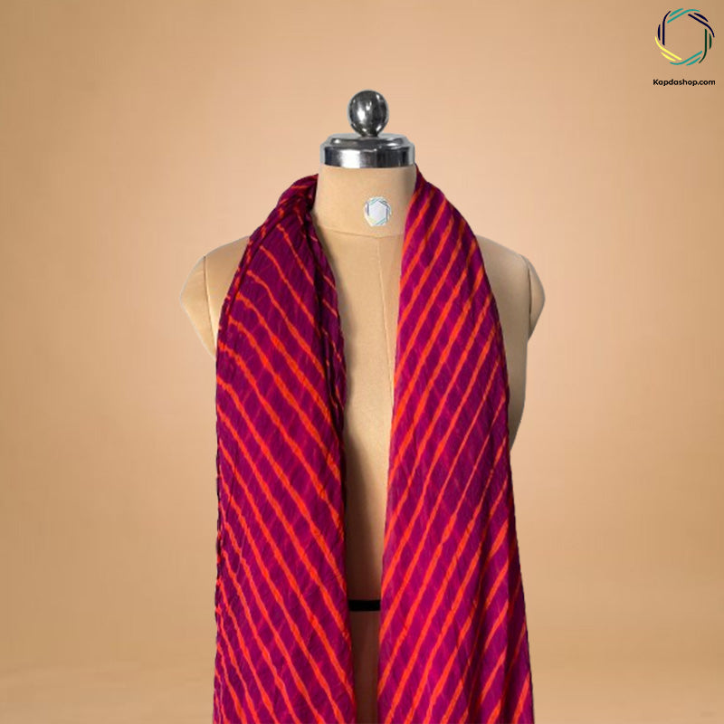Maroon Leheriya Georgette Dupatta KTEX