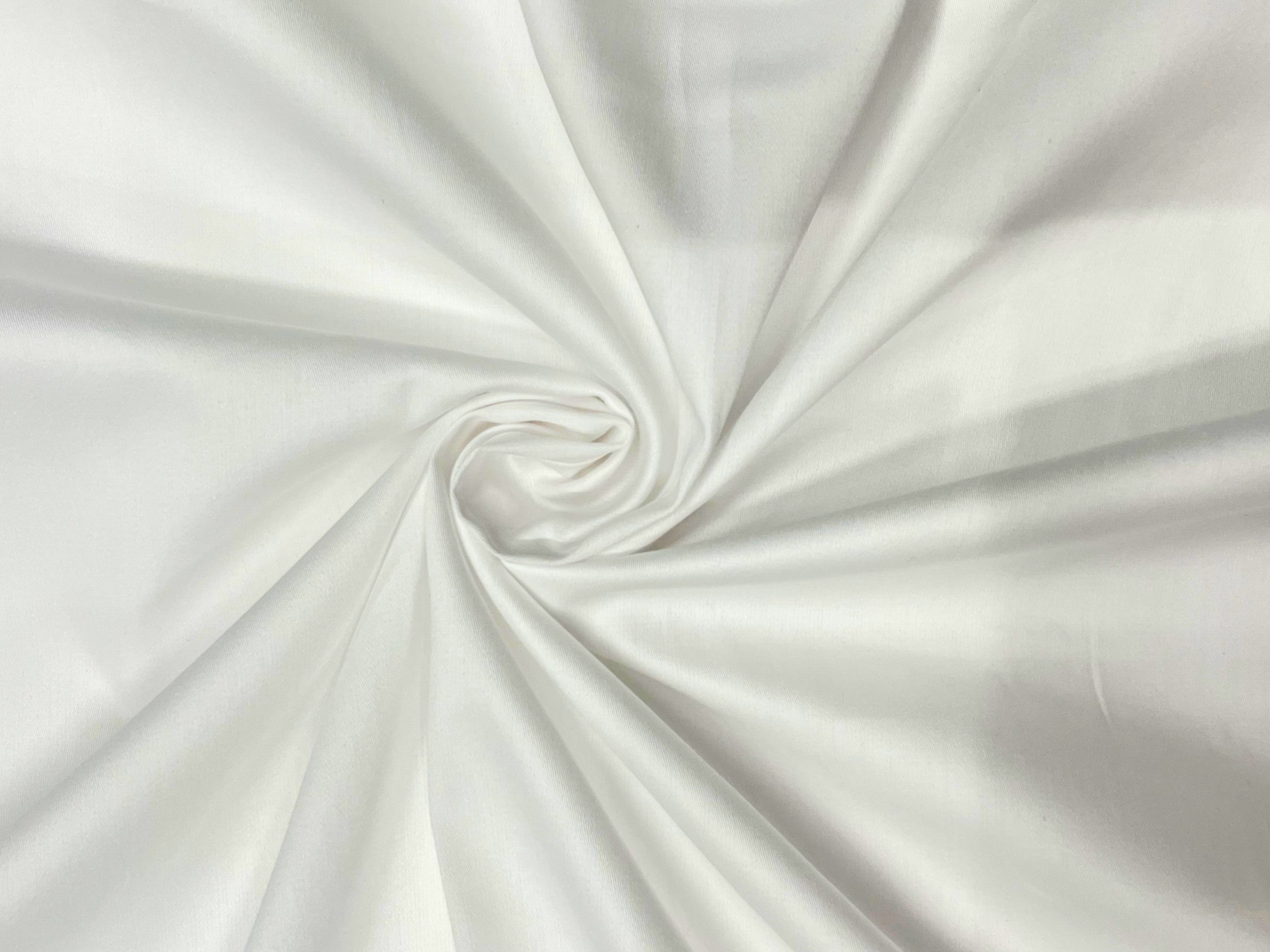 White Plain Ginza Pure Cotton Fabric - Kapda Shop