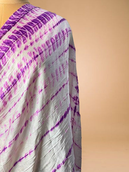 Royal Purple Border Pure Bandhani Dupatta - Kapda Shop