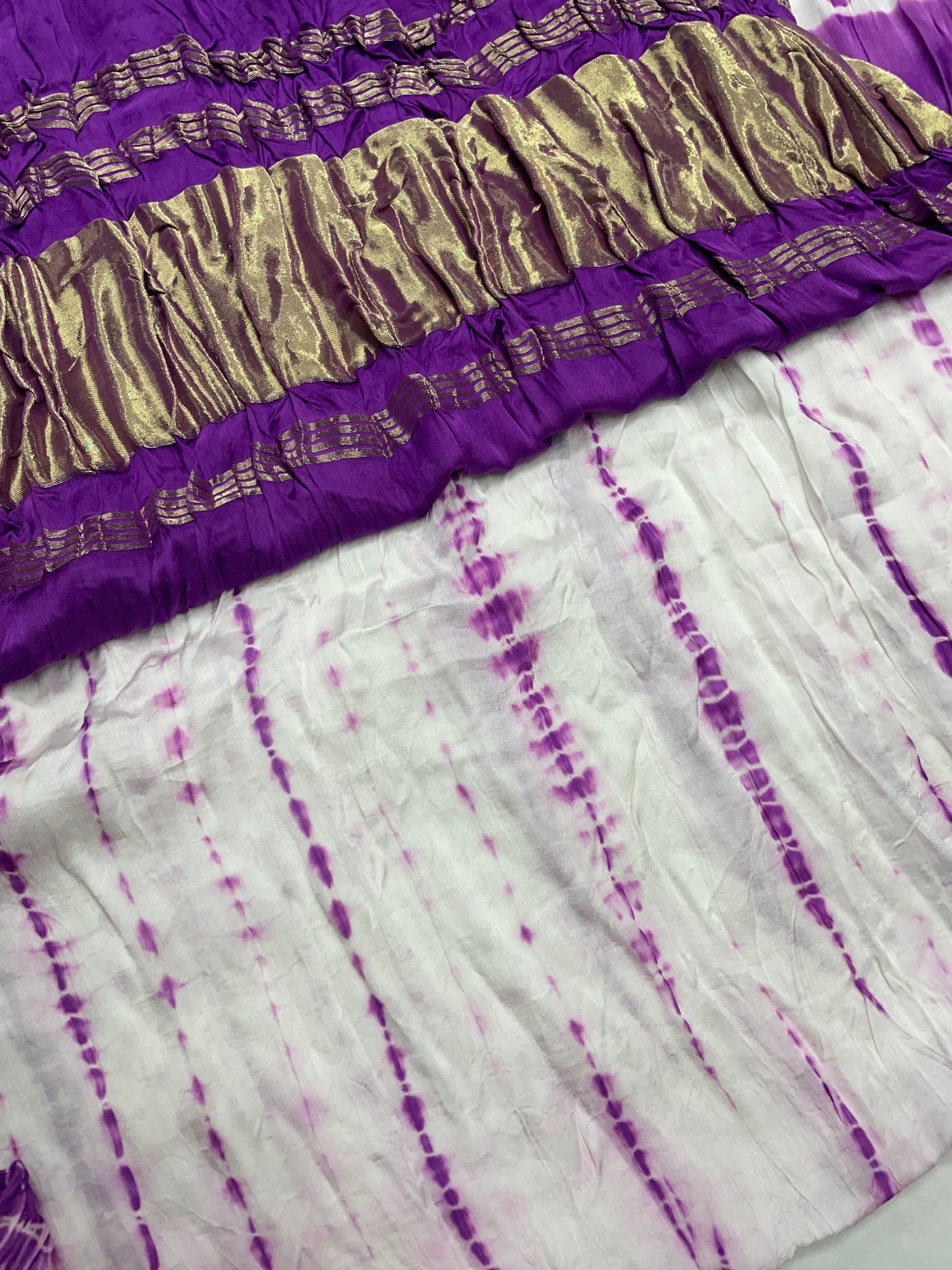 Royal Purple Border Pure Bandhani Dupatta - Kapda Shop