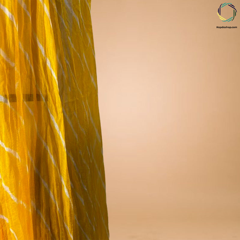 Yellow Leheriya Georgette Dupatta Kapdashop