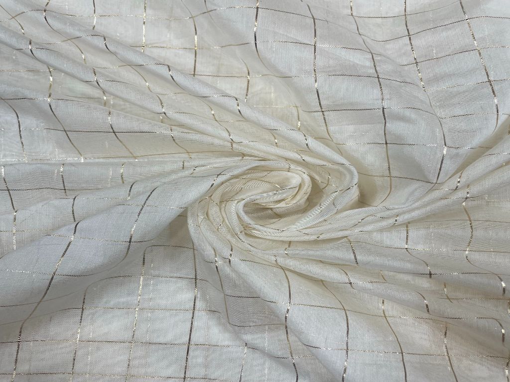 Dyeable Pure Chanderi Zari Fabric