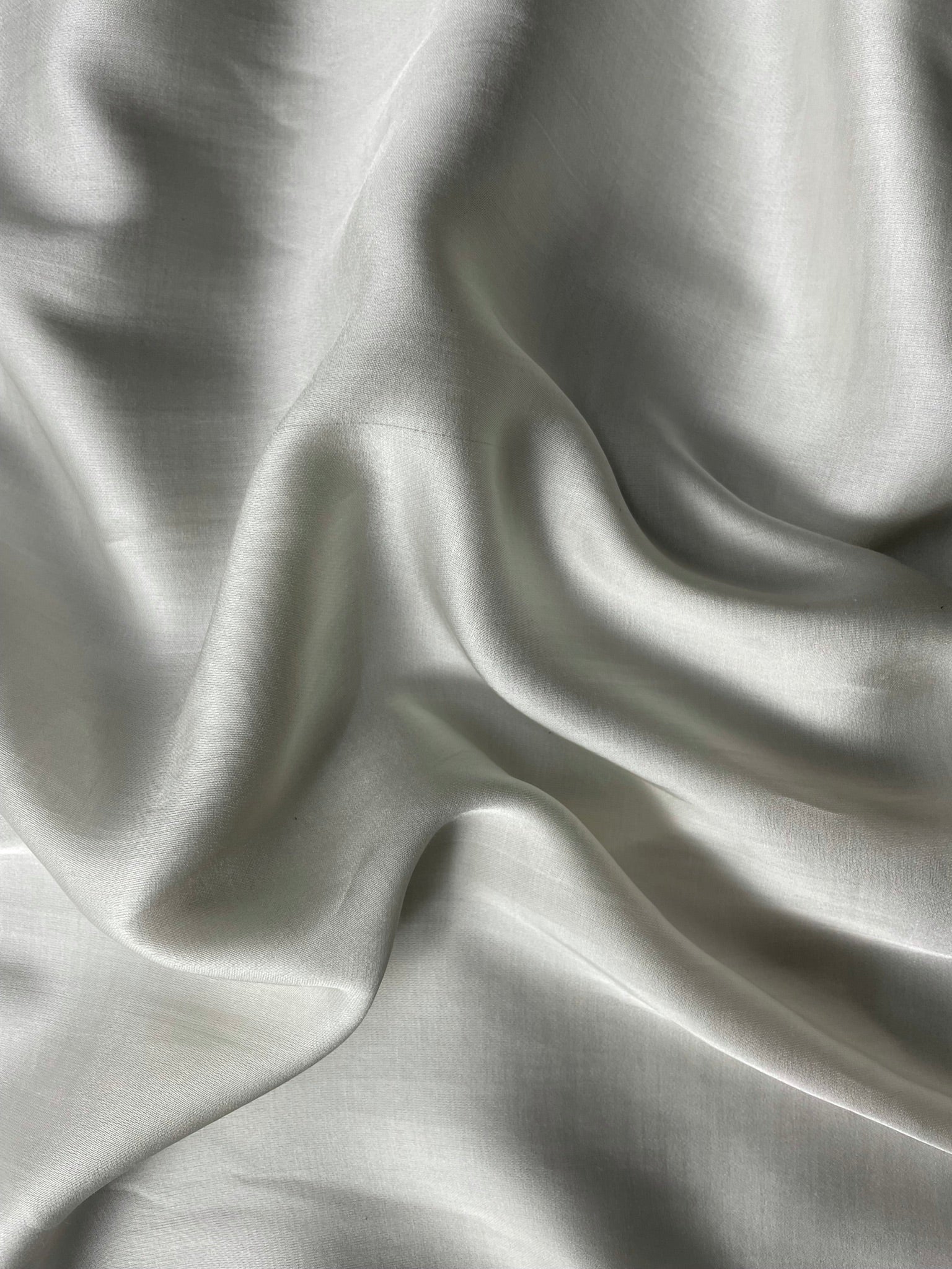 KSJ - White Plain Dyeable Modal Satin Fabric (Per Meter - 126) - Kapda Shop