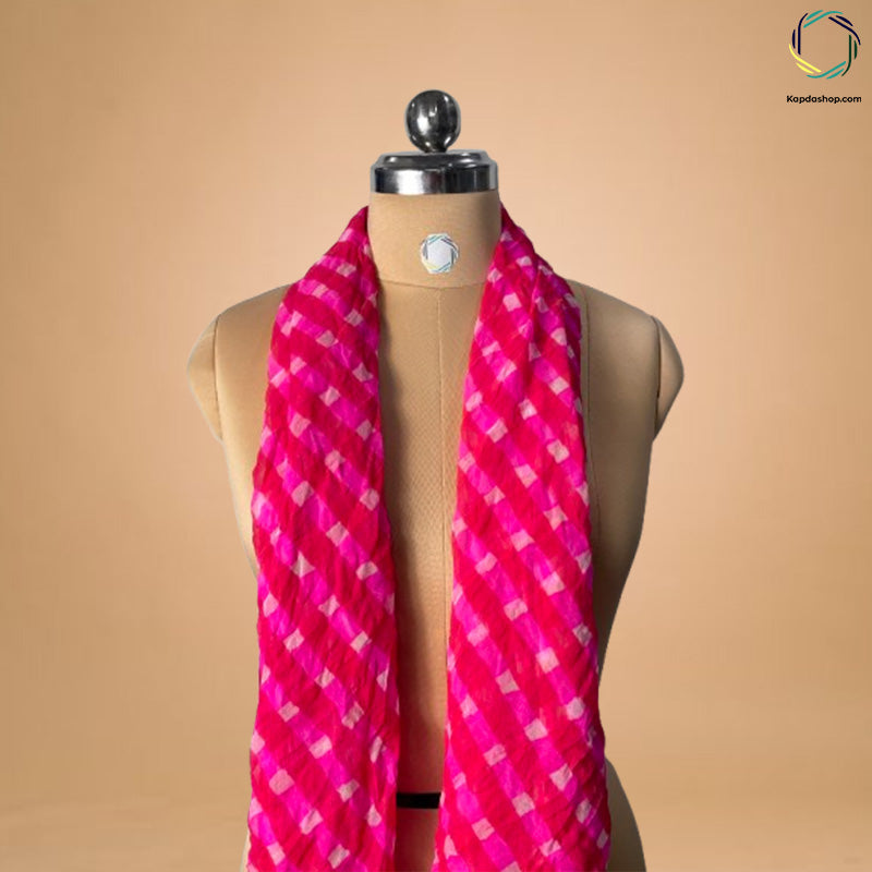 Pink Lehariya Georgette Dupatta Kapdashop