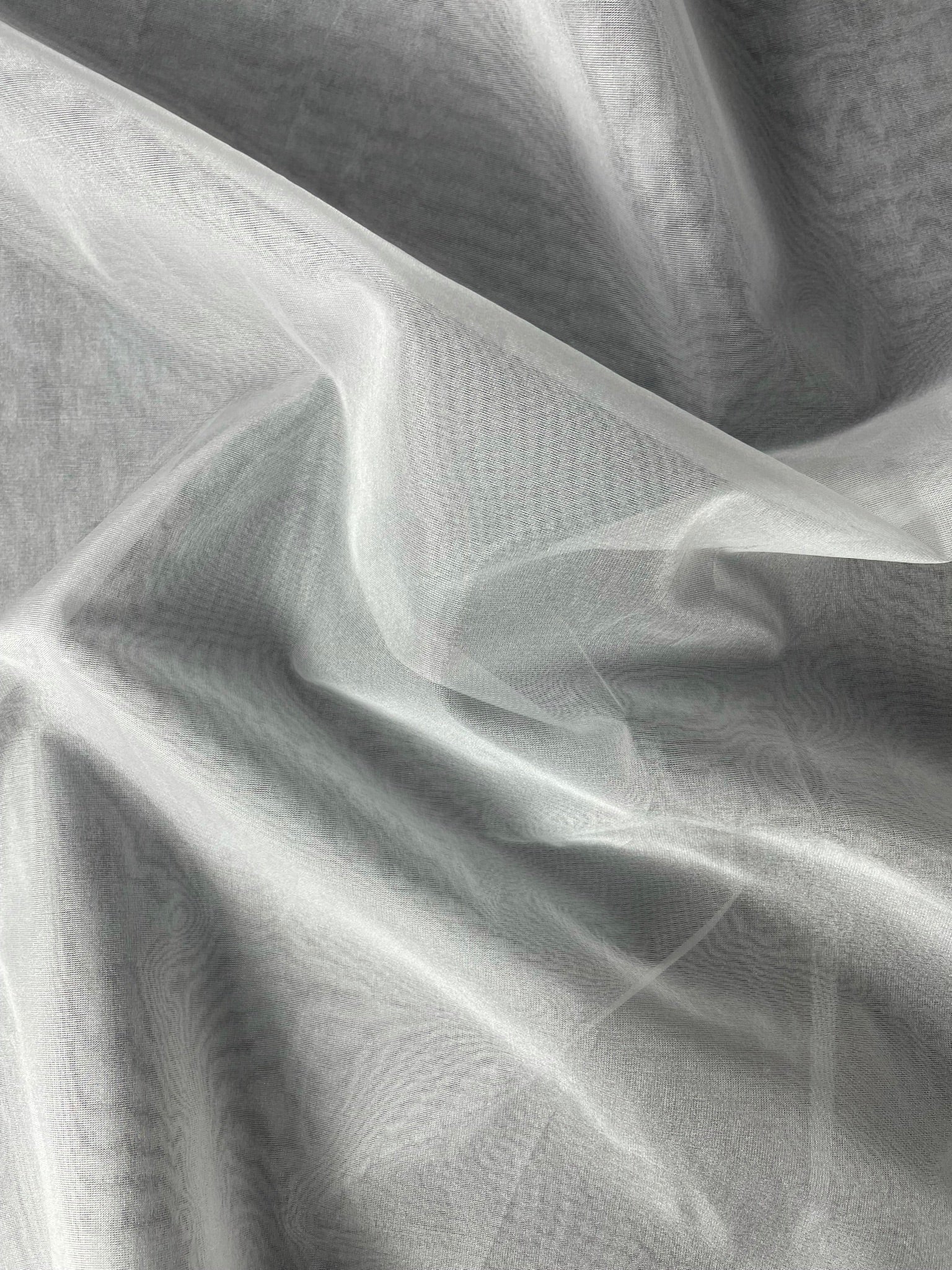 KSJ - White Plain Dyeable Semi Organza Fabric (Per Meter - 58) - Kapda Shop
