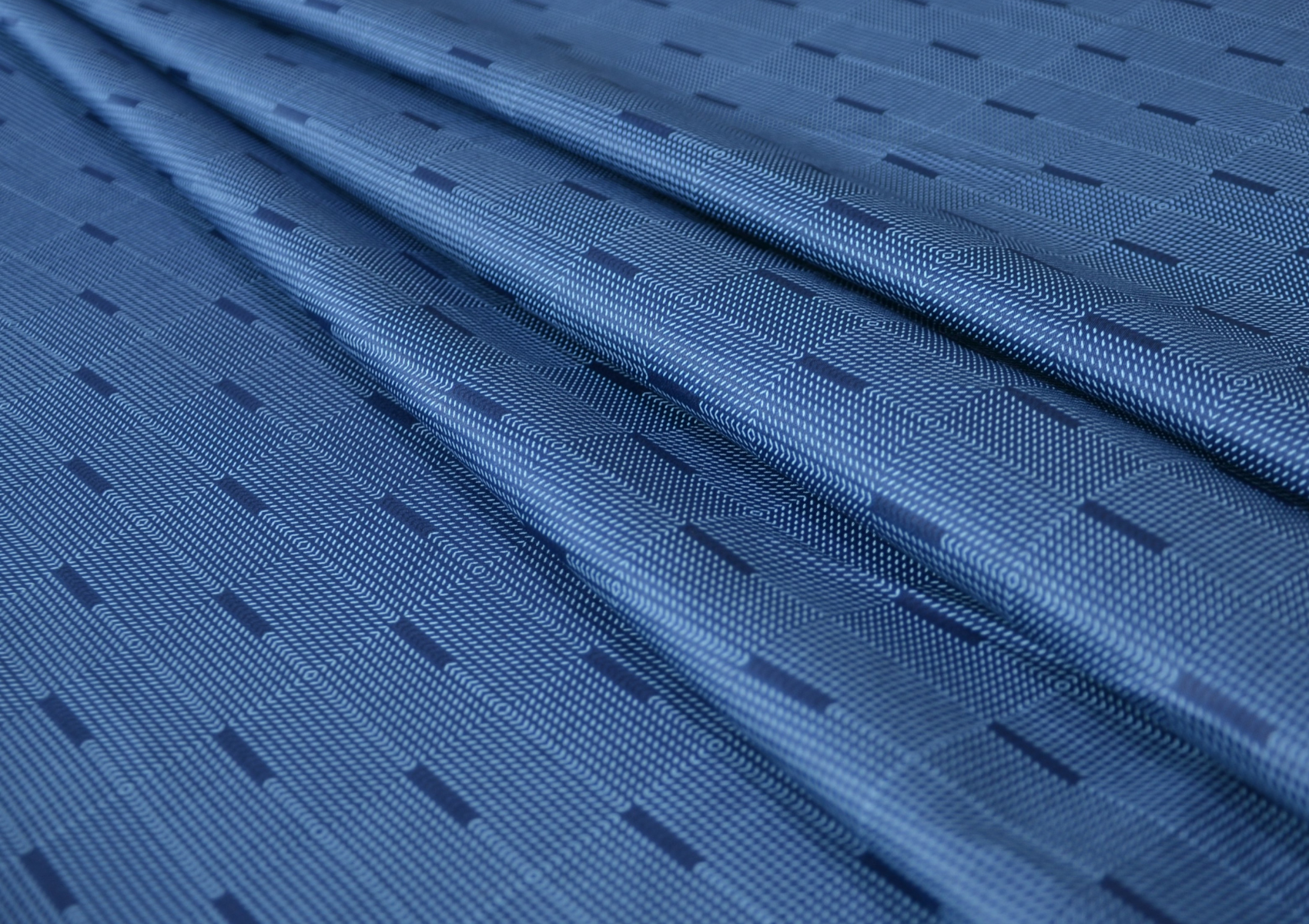 Marine Blue Abstract Print Shirting Cotton Fabric - Kapda Shop