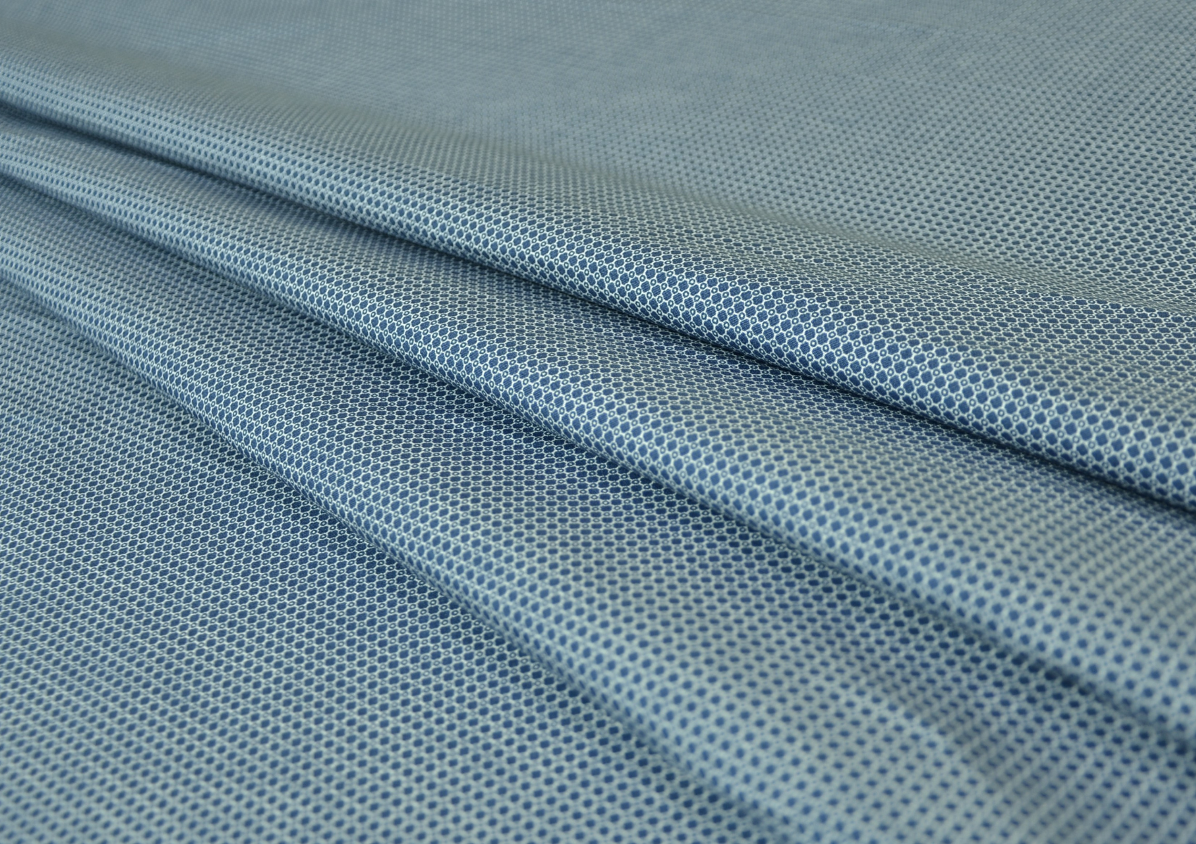 Midnight Blue Illusion Printed Shirting Cotton Fabric - Kapda Shop