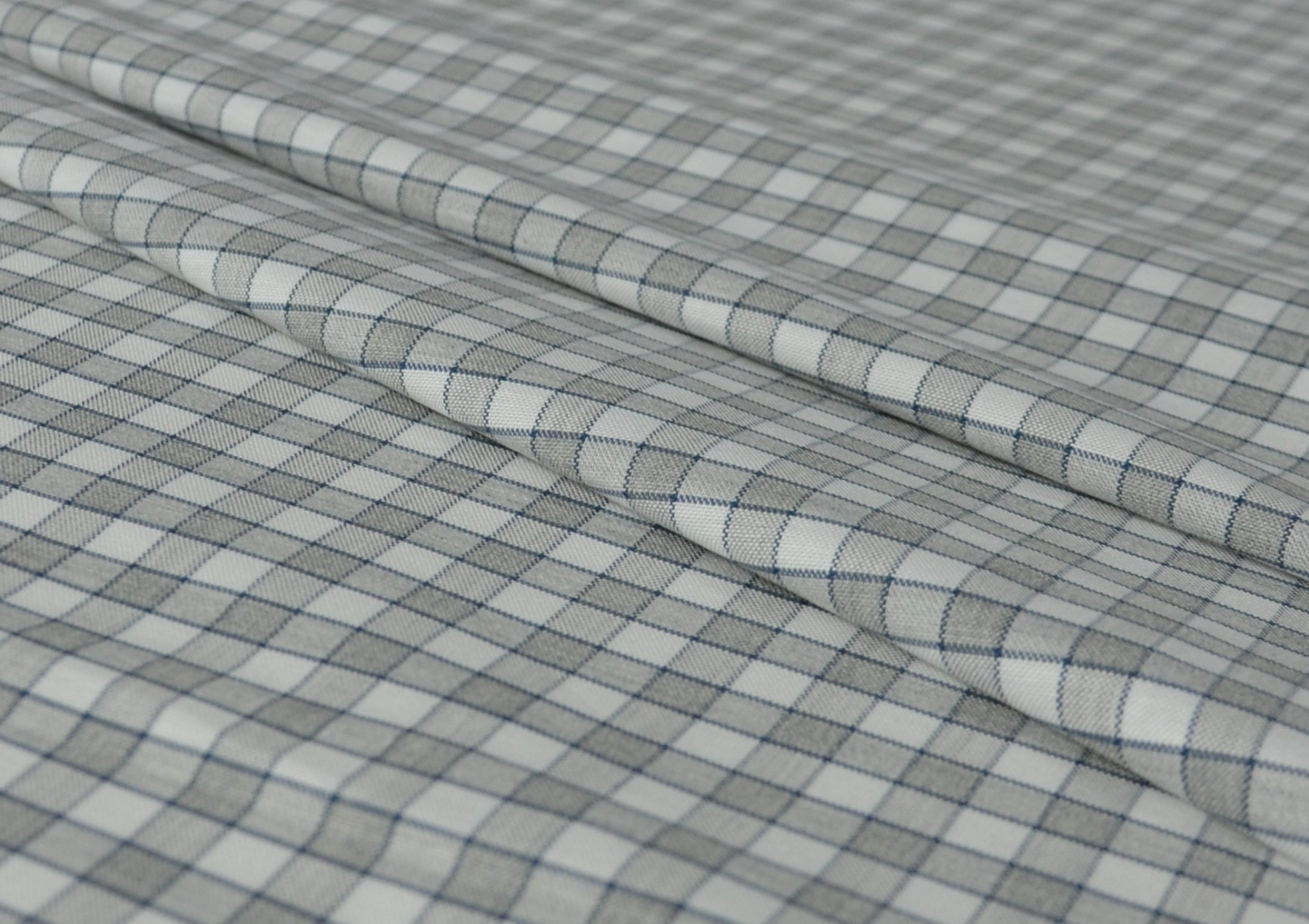 White & Grey Checks Weave Shirting Cotton Fabric - Kapda Shop